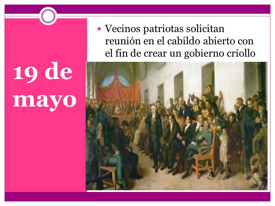 Vecinos patriotas solicitan reunión en el cabildo abierto con el fin de crear un gobierno criollo