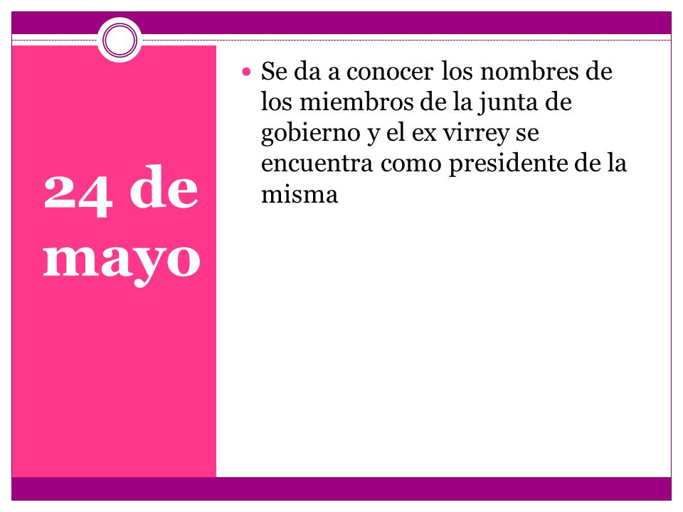 Se da a conocer los nombres de los miembros de la junta de gobierno y el ex virrey se encuentra como presidente de la misma