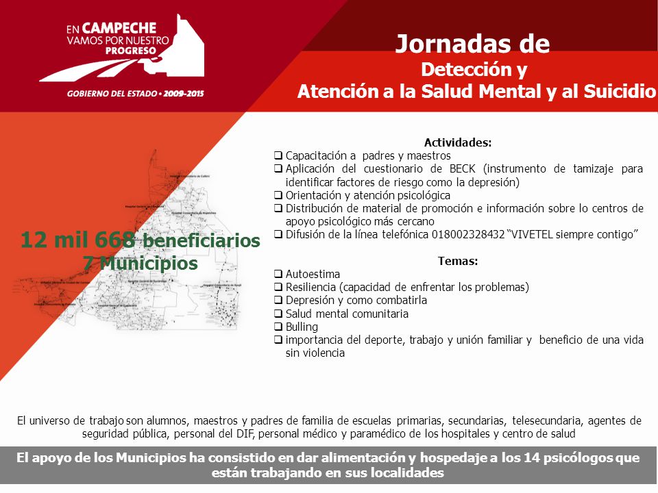 Jornadas de 12 mil 668 beneficiarios 7 Municipios Detección y