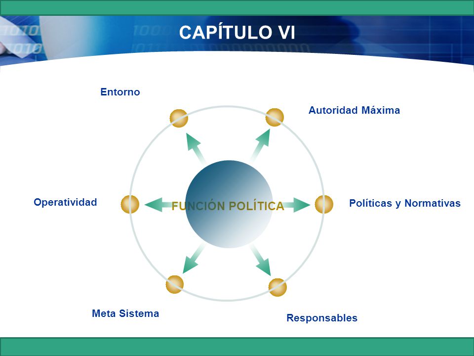 CAPÍTULO VI FUNCIÓN POLÍTICA Entorno Autoridad Máxima Operatividad