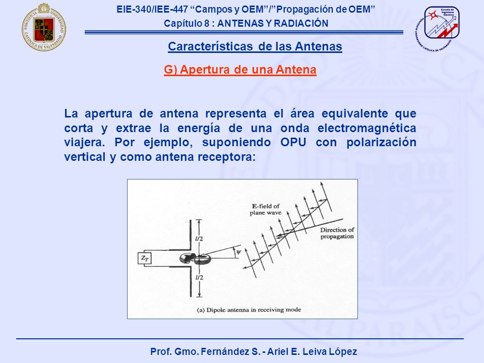 Características de las Antenas G) Apertura de una Antena