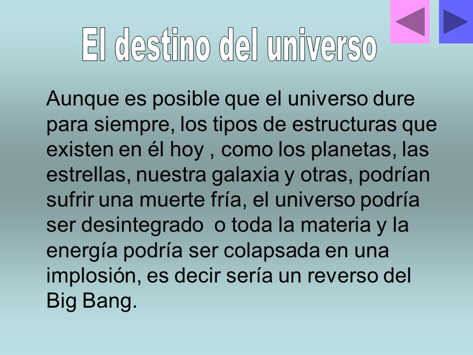 El destino del universo