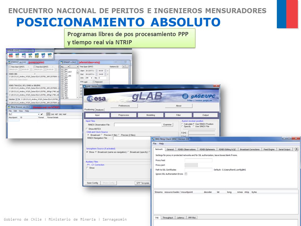 Programas libres de pos procesamiento PPP y tiempo real vía NTRIP