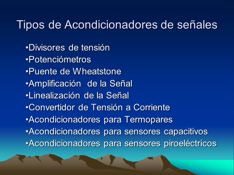 Tipos de Acondicionadores de señales
