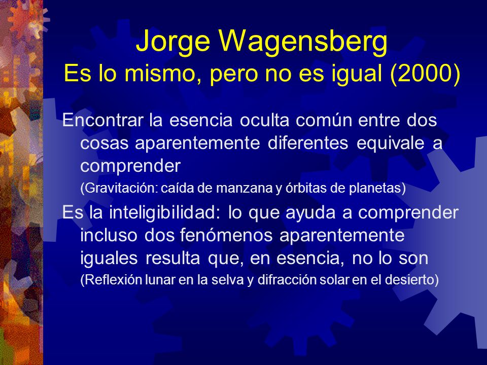Jorge Wagensberg Es lo mismo, pero no es igual (2000)