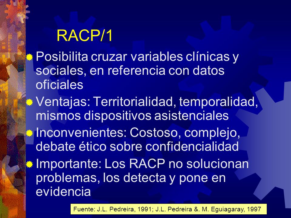 RACP/1 Posibilita cruzar variables clínicas y sociales, en referencia con datos oficiales.