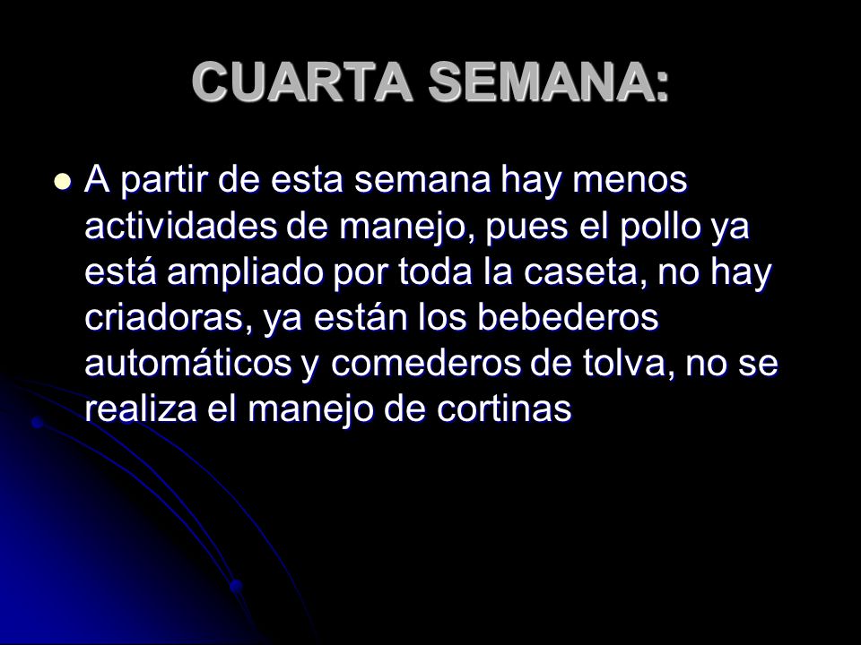 CUARTA SEMANA: