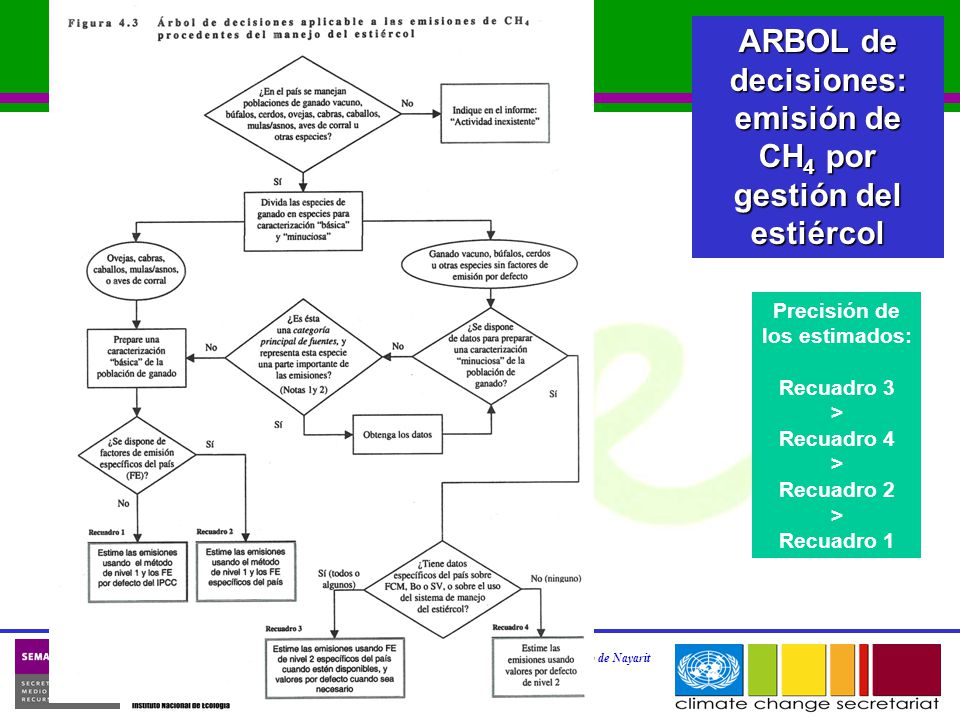 ARBOL de decisiones: emisión de CH4 por gestión del estiércol