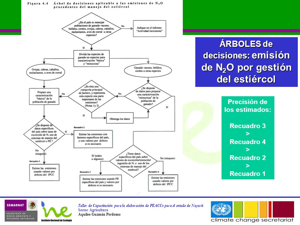 ÁRBOLES de decisiones: emisión de N2O por gestión del estiércol