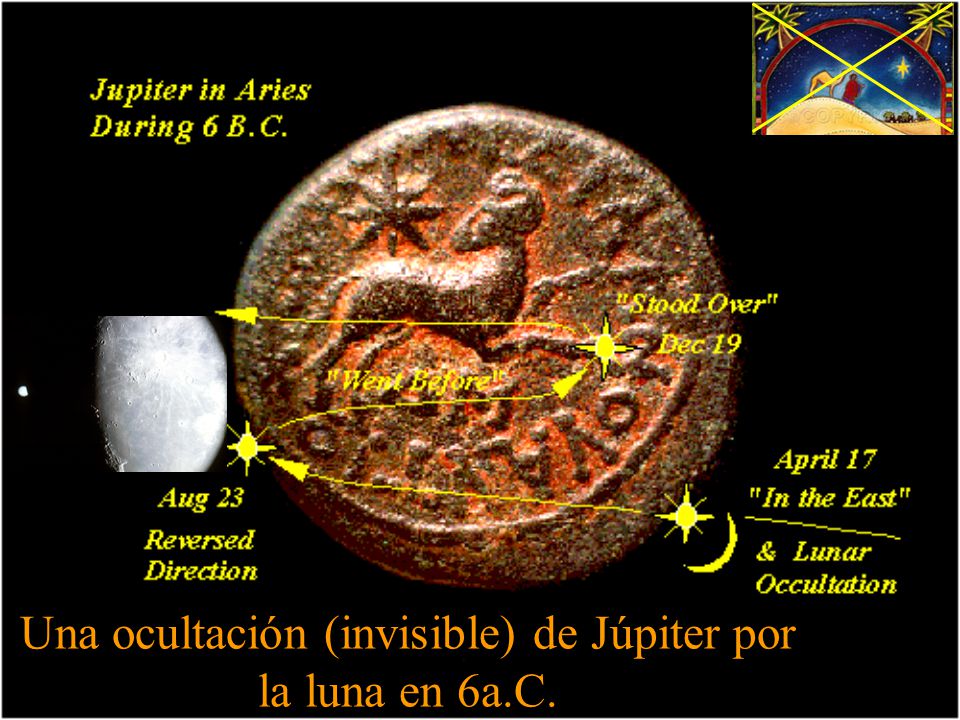 Una ocultación (invisible) de Júpiter por la luna en 6a.C.