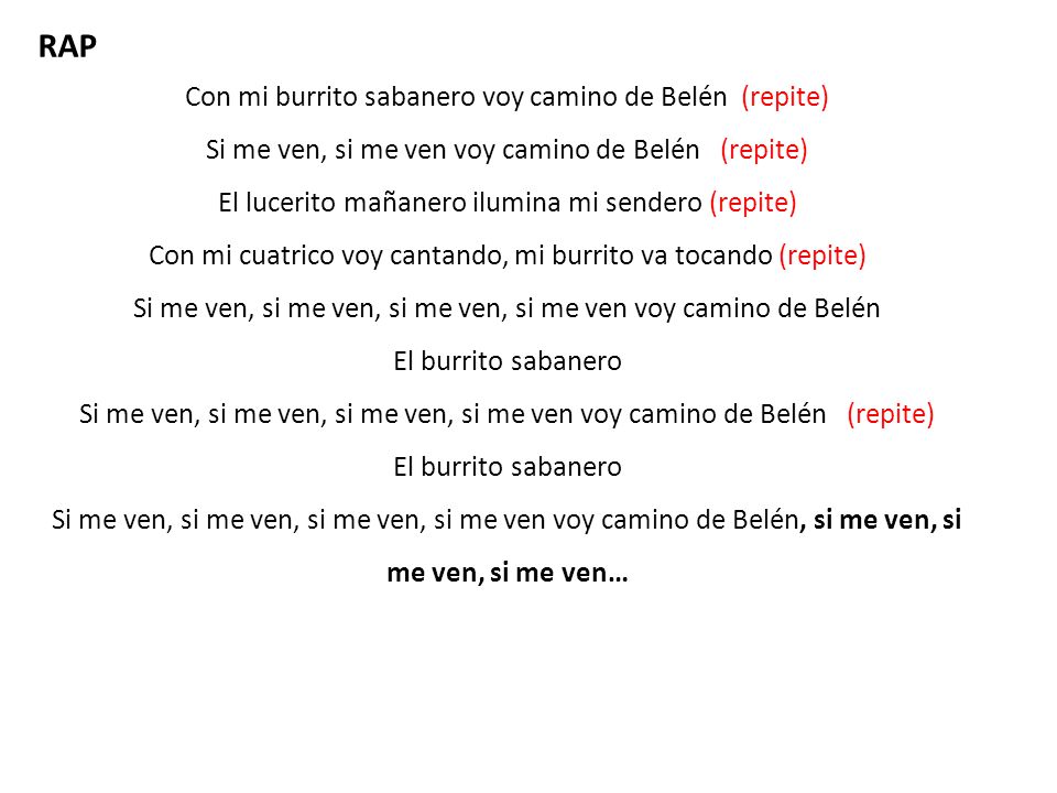 RAP Con mi burrito sabanero voy camino de Belén (repite)