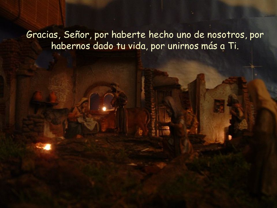 Gracias, Señor, por haberte hecho uno de nosotros, por habernos dado tu vida, por unirnos más a Ti.