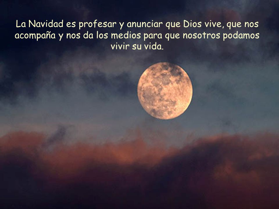 La Navidad es profesar y anunciar que Dios vive, que nos acompaña y nos da los medios para que nosotros podamos vivir su vida.
