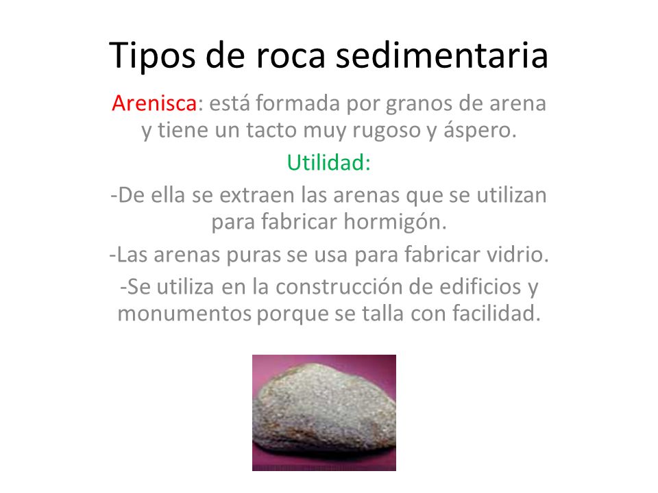 Tipos de roca sedimentaria