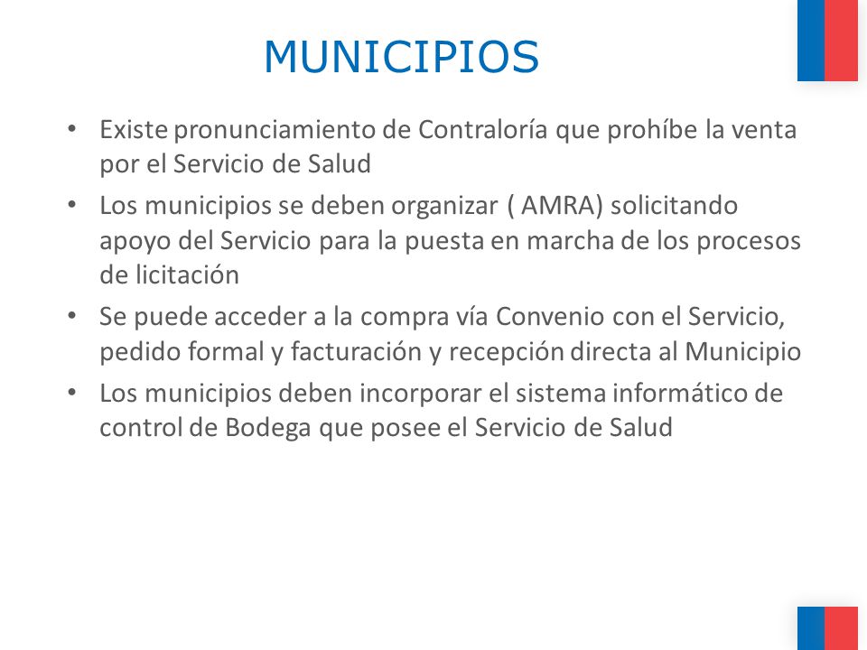 MUNICIPIOS Existe pronunciamiento de Contraloría que prohíbe la venta por el Servicio de Salud.
