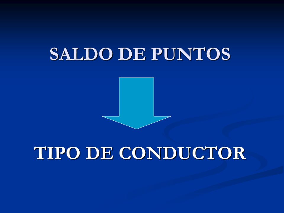 SALDO DE PUNTOS TIPO DE CONDUCTOR
