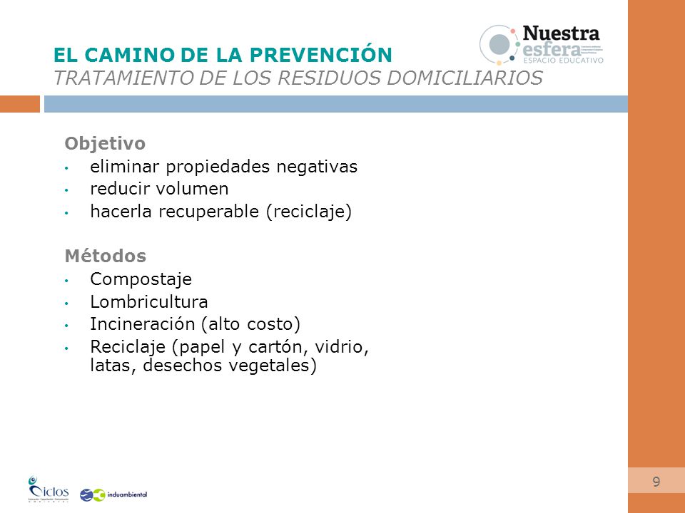 EL CAMINO DE LA PREVENCIÓN TRATAMIENTO DE LOS RESIDUOS DOMICILIARIOS