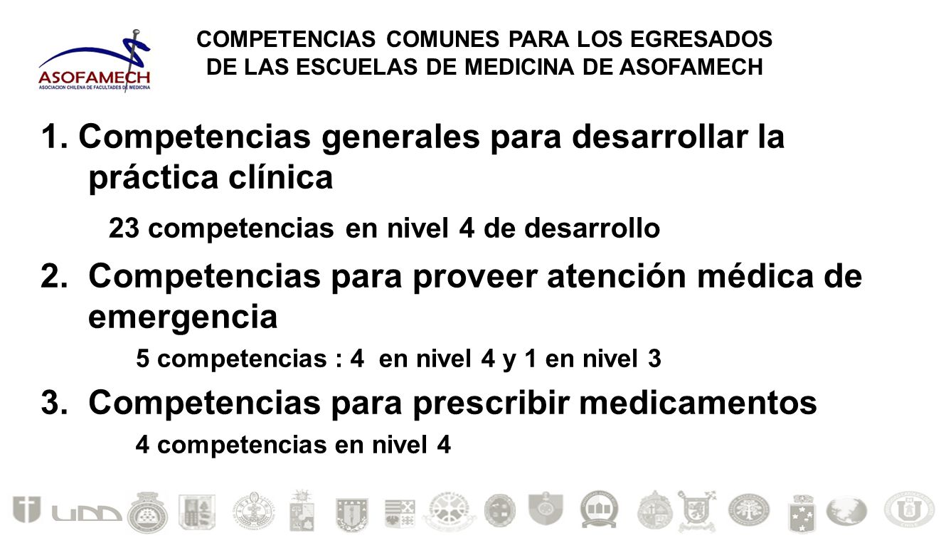 1. Competencias generales para desarrollar la práctica clínica