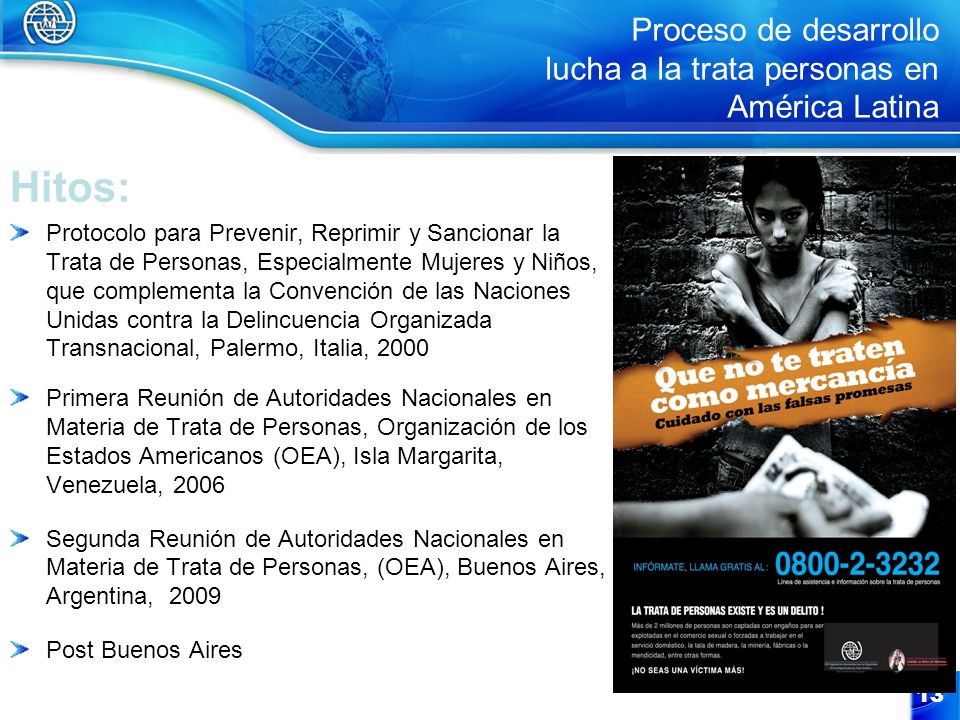 Proceso de desarrollo lucha a la trata personas en América Latina
