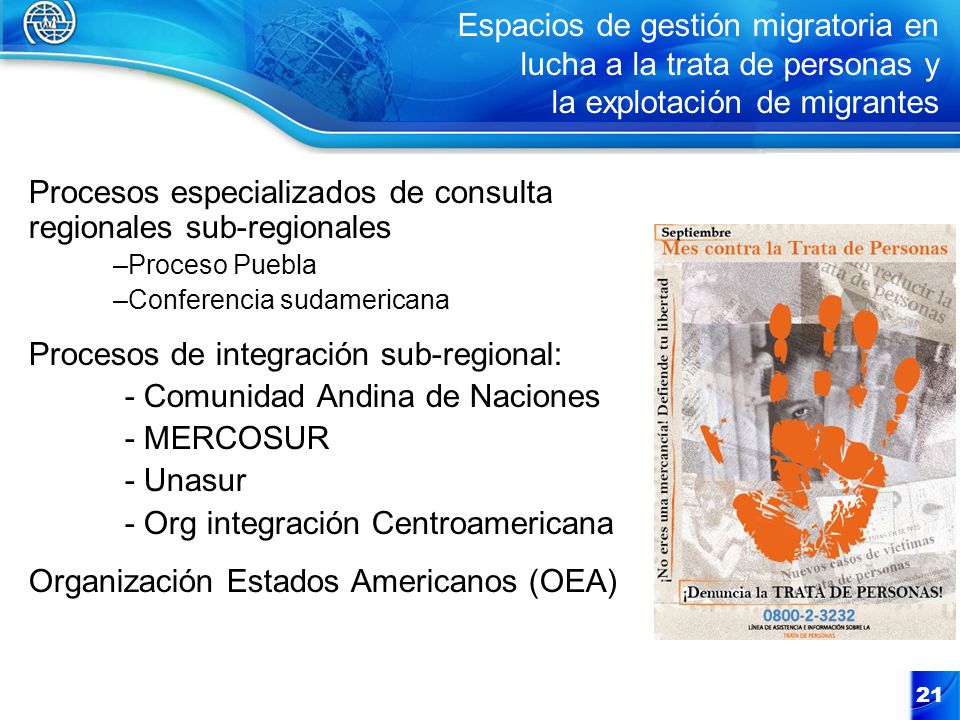 Espacios de gestión migratoria en lucha a la trata de personas y