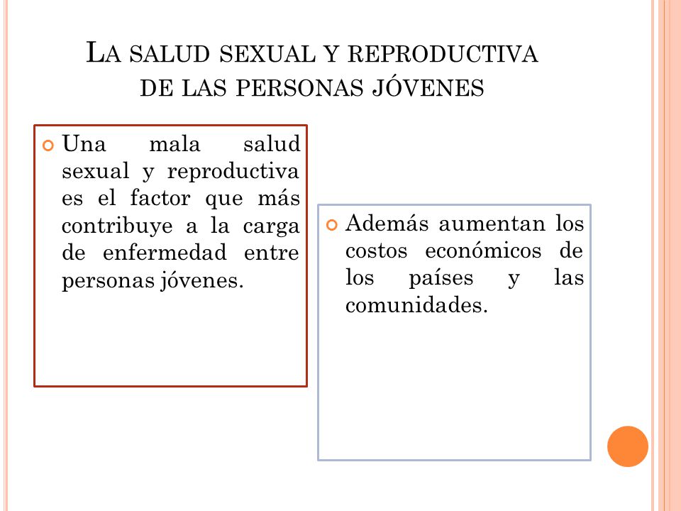 La salud sexual y reproductiva de las personas jóvenes