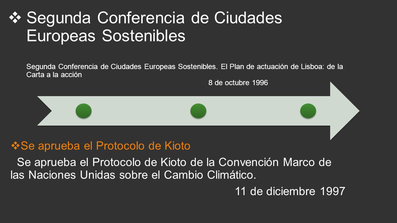 Segunda Conferencia de Ciudades Europeas Sostenibles Segunda Conferencia de Ciudades Europeas Sostenibles. El Plan de actuación de Lisboa: de la Carta a la acción 8 de octubre 1996