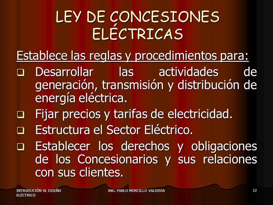 LEY DE CONCESIONES ELÉCTRICAS