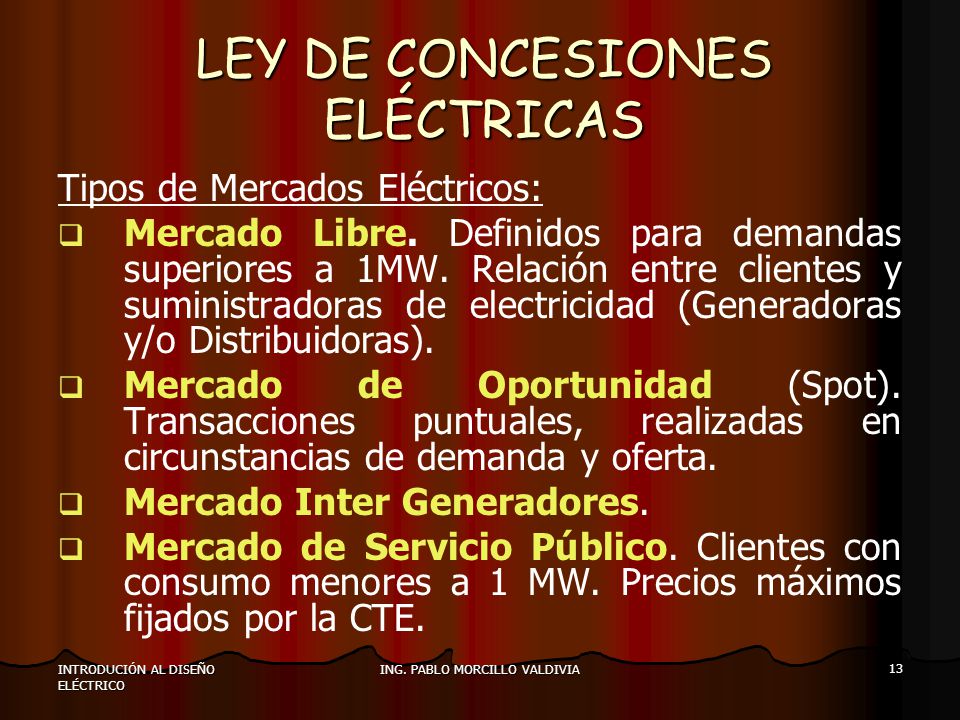 LEY DE CONCESIONES ELÉCTRICAS