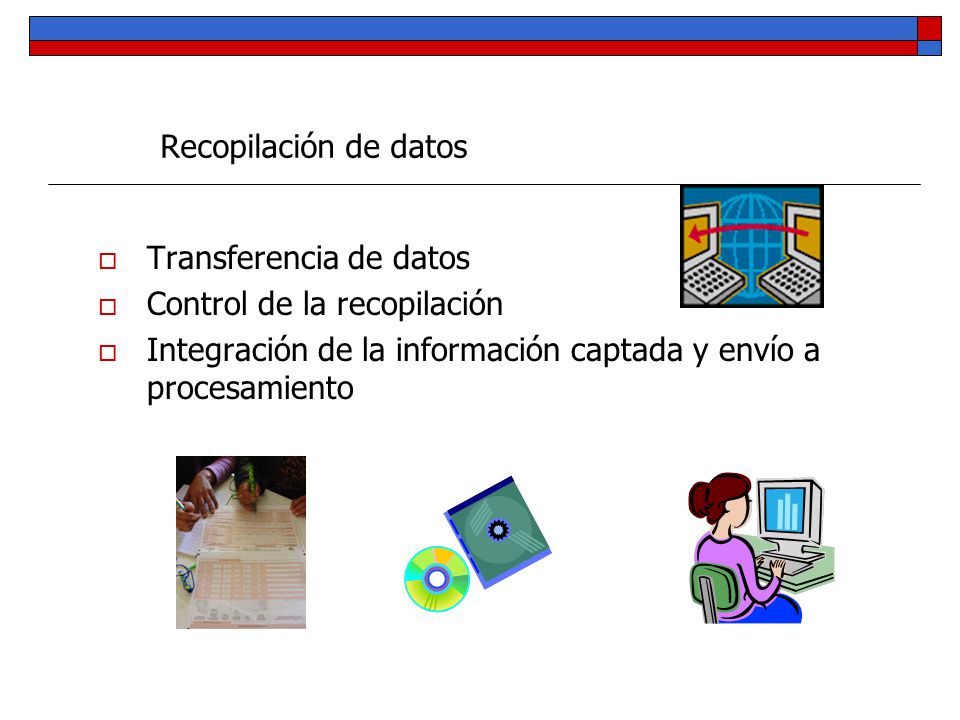 Recopilación de datos Transferencia de datos. Control de la recopilación.