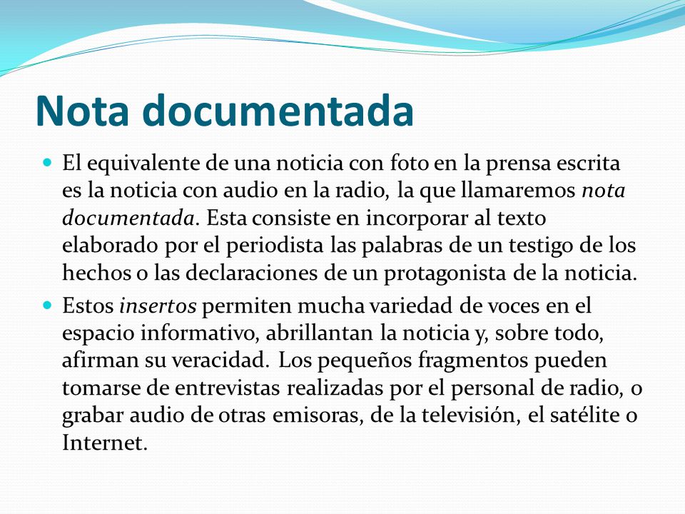 Nota documentada