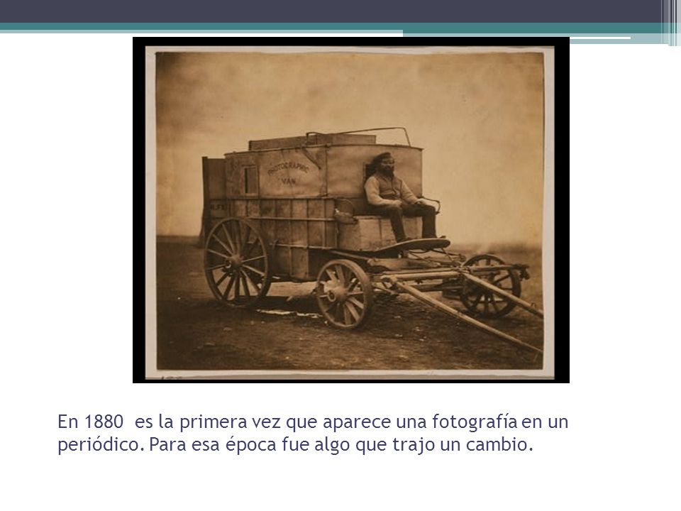 En 1880 es la primera vez que aparece una fotografía en un periódico