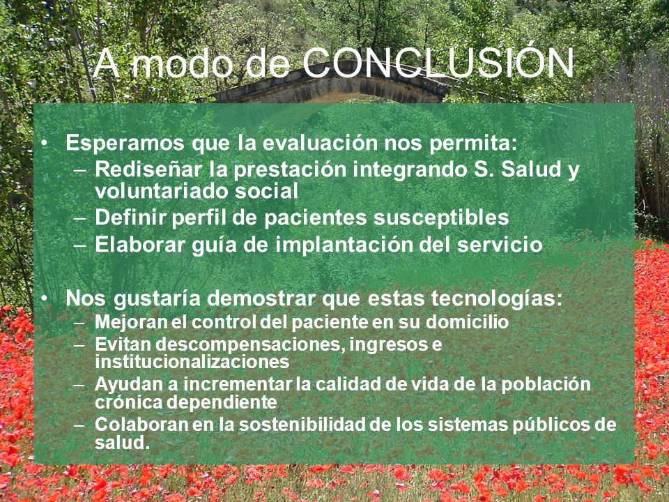 A modo de CONCLUSIÓN Esperamos que la evaluación nos permita: