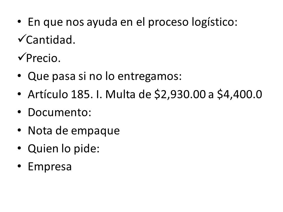En que nos ayuda en el proceso logístico:
