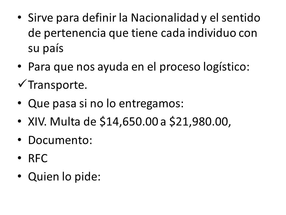 Sirve para definir la Nacionalidad y el sentido de pertenencia que tiene cada individuo con su país