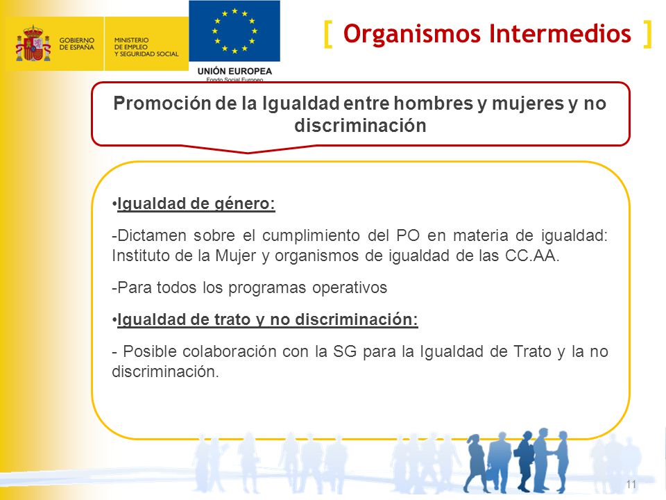 Promoción de la Igualdad entre hombres y mujeres y no discriminación