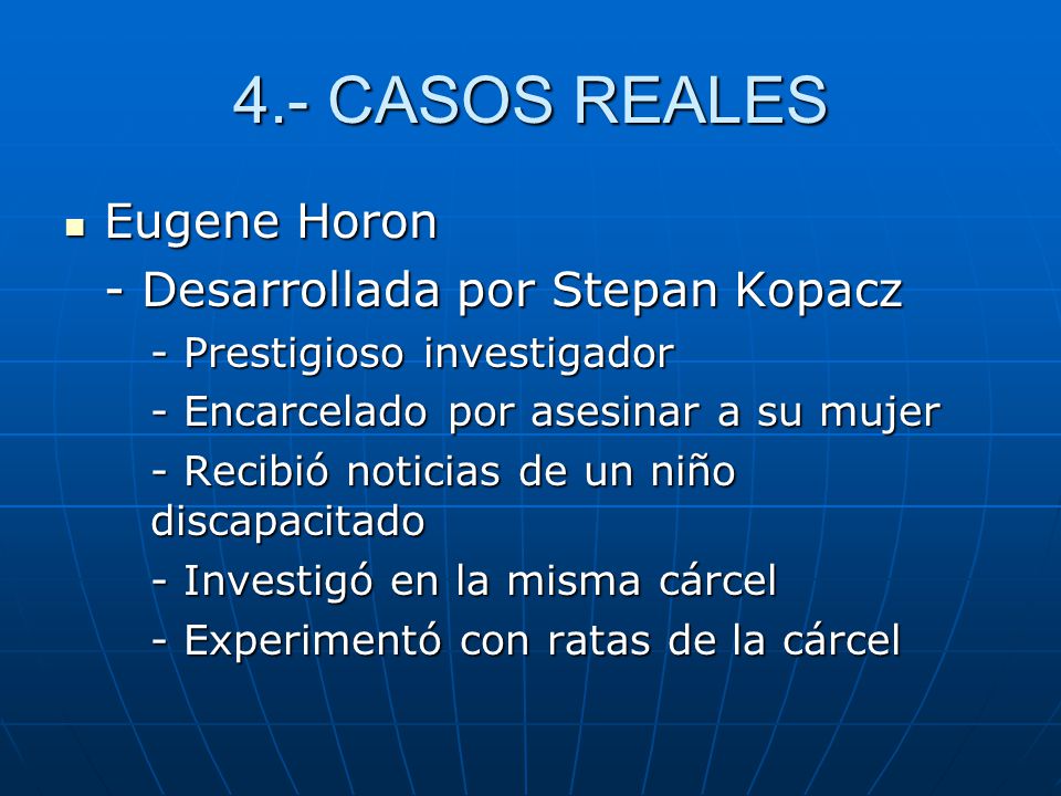 4.- CASOS REALES Eugene Horon - Desarrollada por Stepan Kopacz