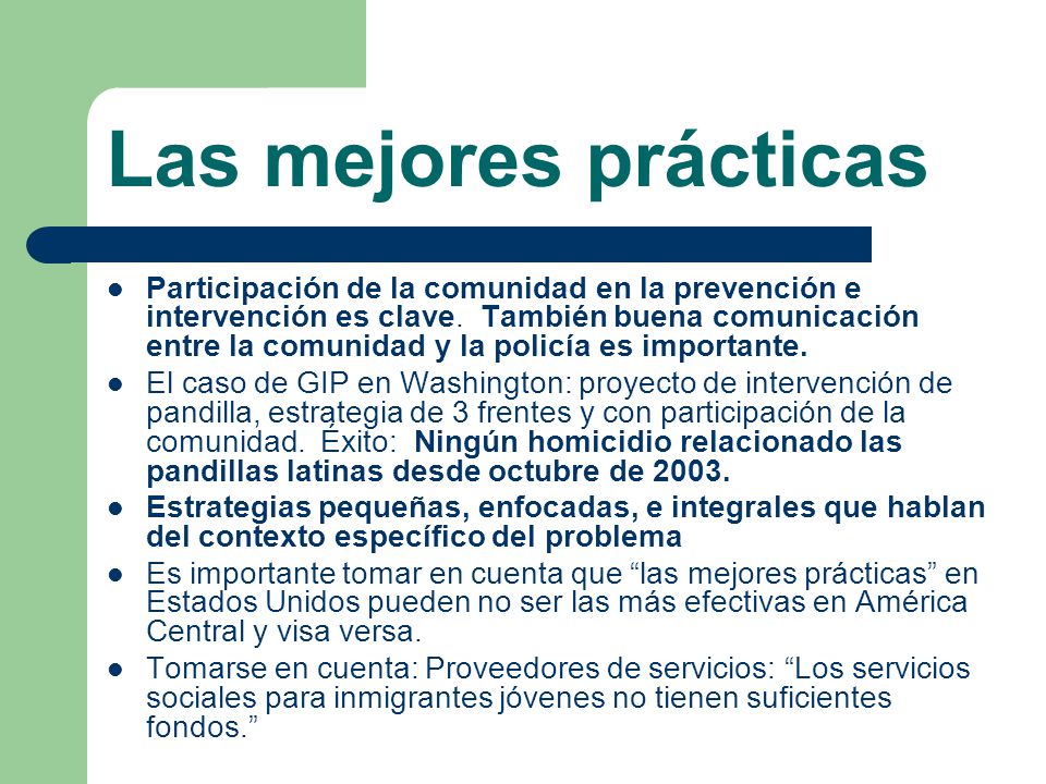 Las mejores prácticas