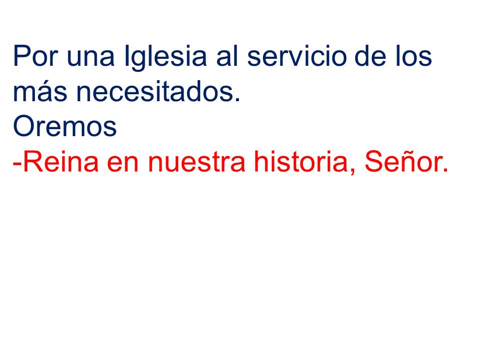 Por una Iglesia al servicio de los más necesitados.