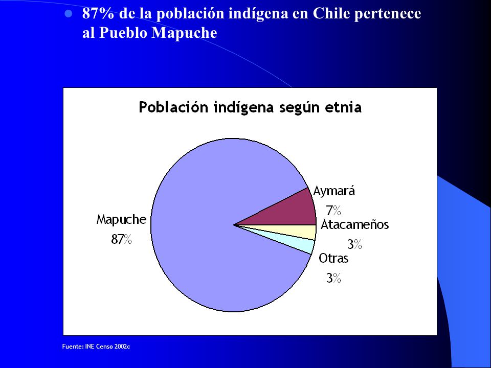 87% de la población indígena en Chile pertenece al Pueblo Mapuche