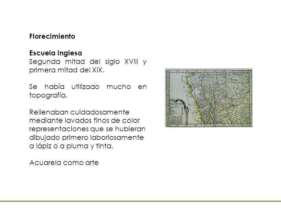 Florecimiento Escuela Inglesa. Segunda mitad del siglo XVIII y primera mitad del XIX. Se había utilizado mucho en topografía.