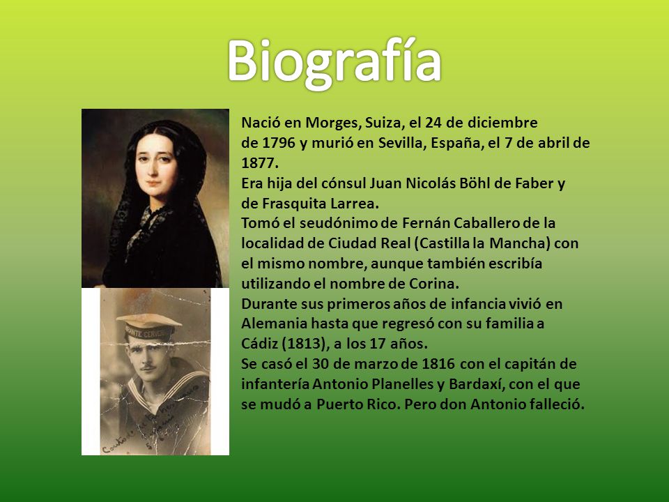 Biografía Nació en Morges, Suiza, el 24 de diciembre de 1796 y murió en Sevilla, España, el 7 de abril de