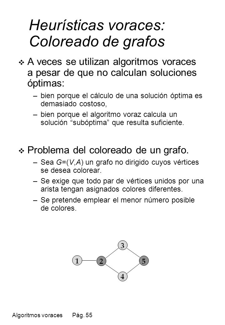 Heurísticas voraces: Coloreado de grafos