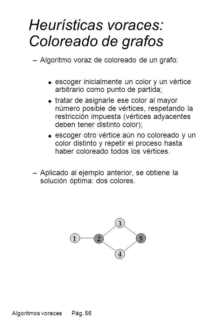 Heurísticas voraces: Coloreado de grafos