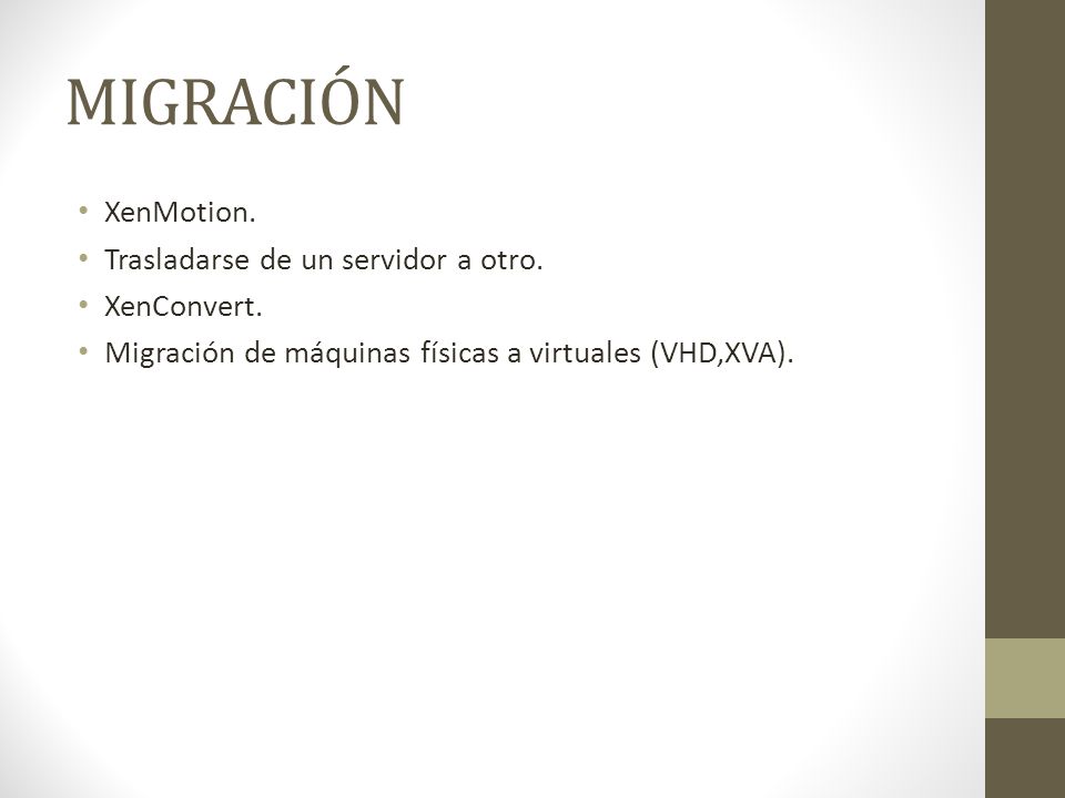 MIGRACIÓN XenMotion. Trasladarse de un servidor a otro. XenConvert.