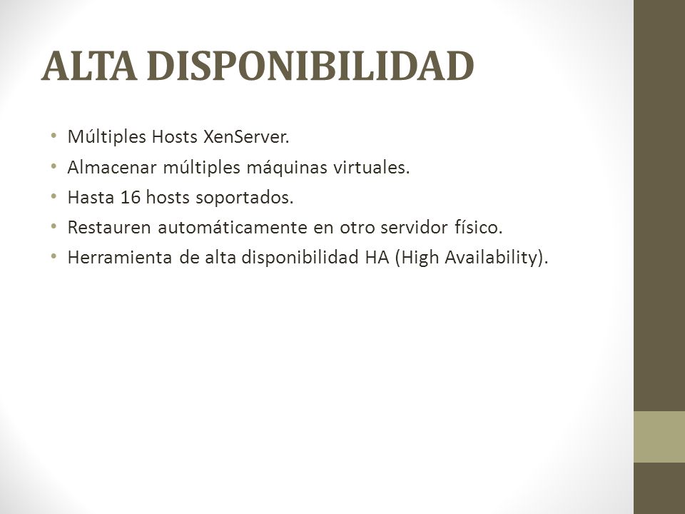 ALTA DISPONIBILIDAD Múltiples Hosts XenServer.