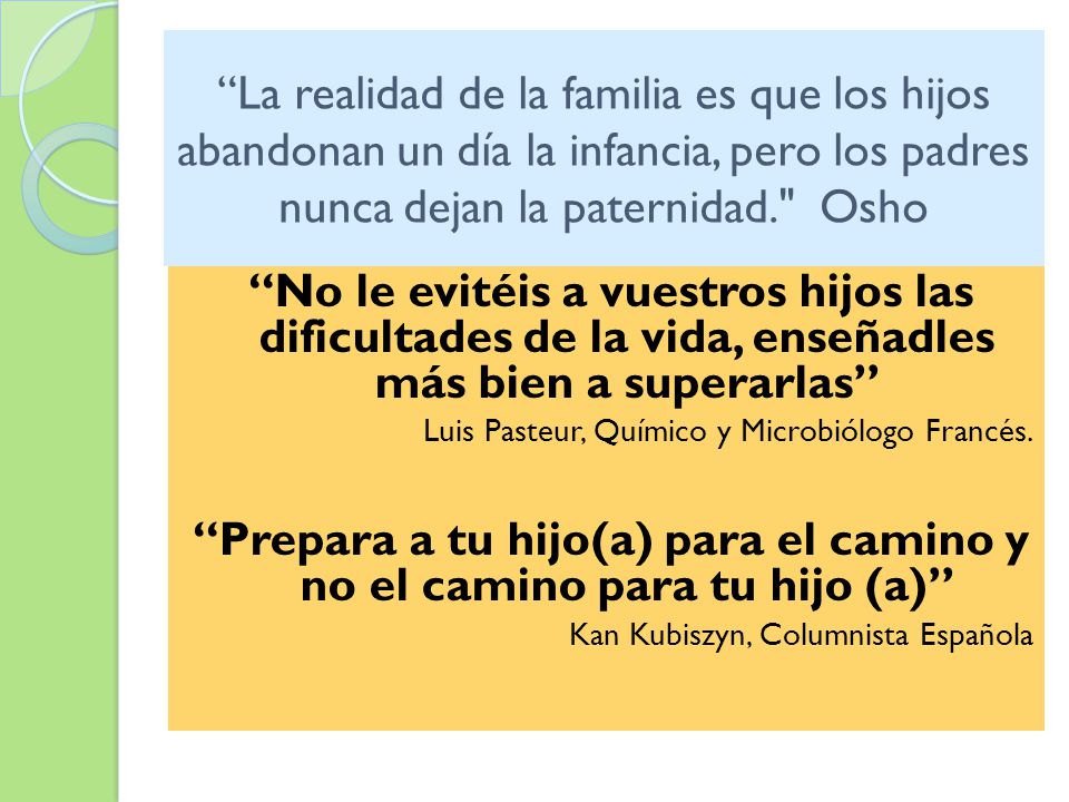 Prepara a tu hijo(a) para el camino y no el camino para tu hijo (a)