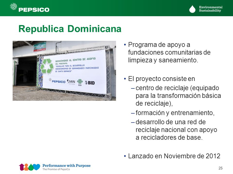 Republica Dominicana Programa de apoyo a fundaciones comunitarias de limpieza y saneamiento. El proyecto consiste en.