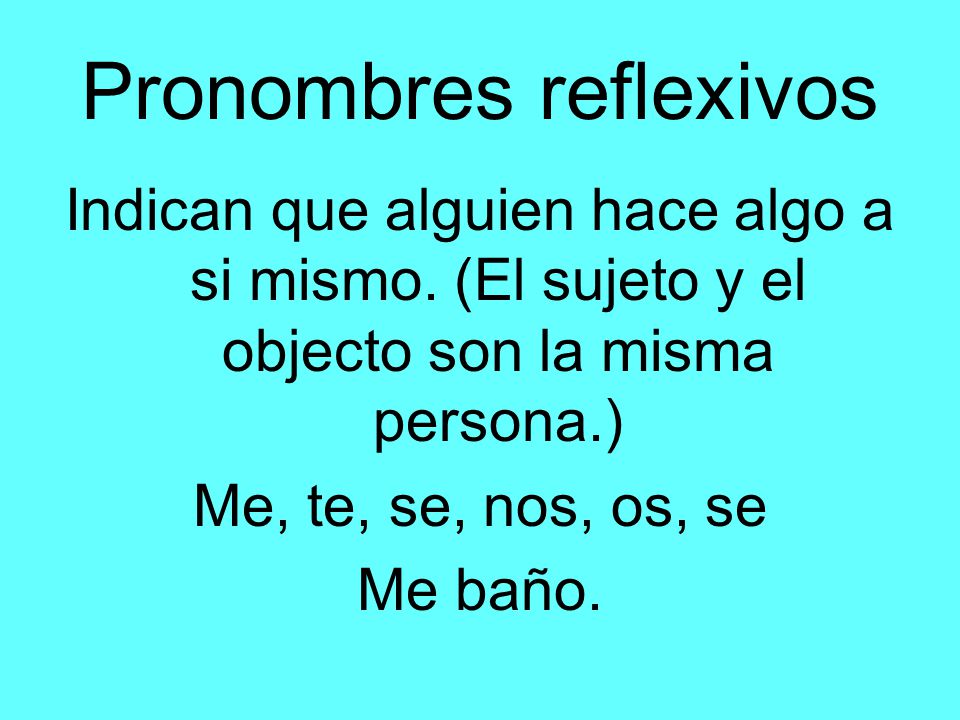 Pronombres reflexivos