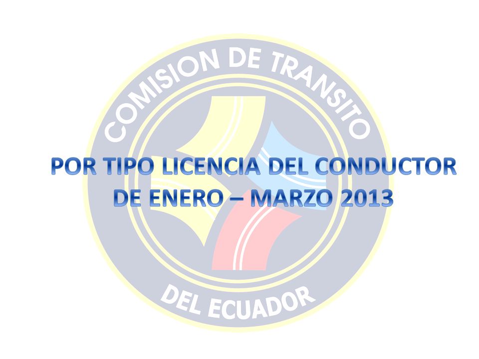 POR TIPO LICENCIA DEL CONDUCTOR DE ENERO – MARZO 2013
