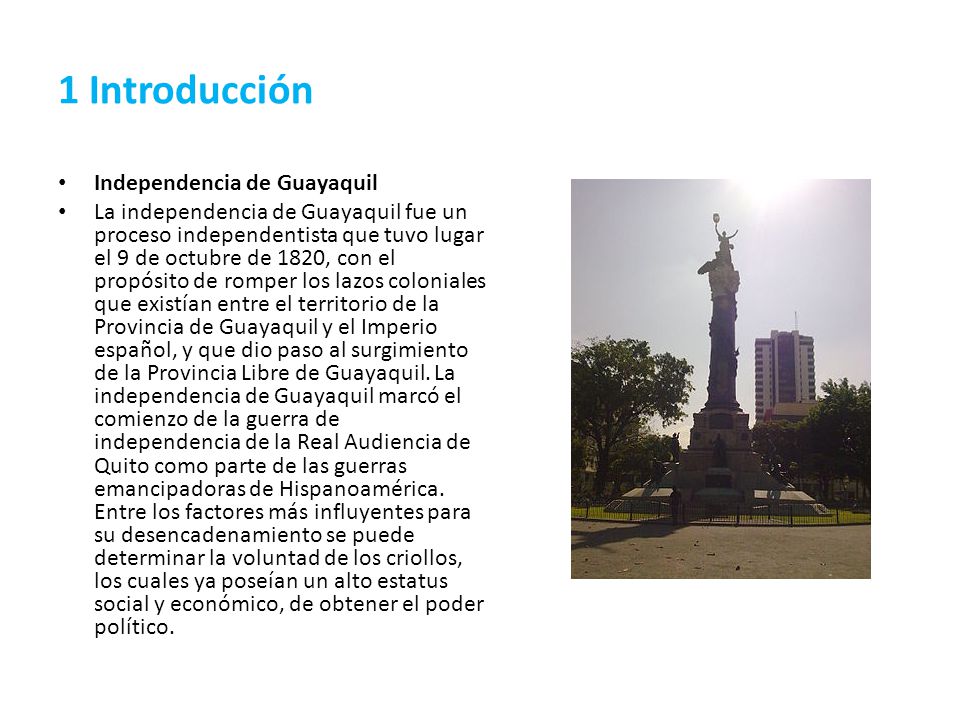 1 Introducción Independencia de Guayaquil